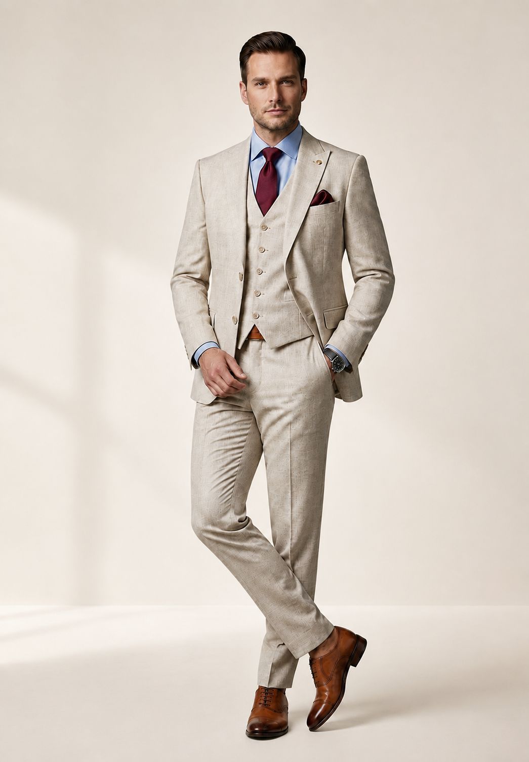 Tie Man - Beige Classic Suit